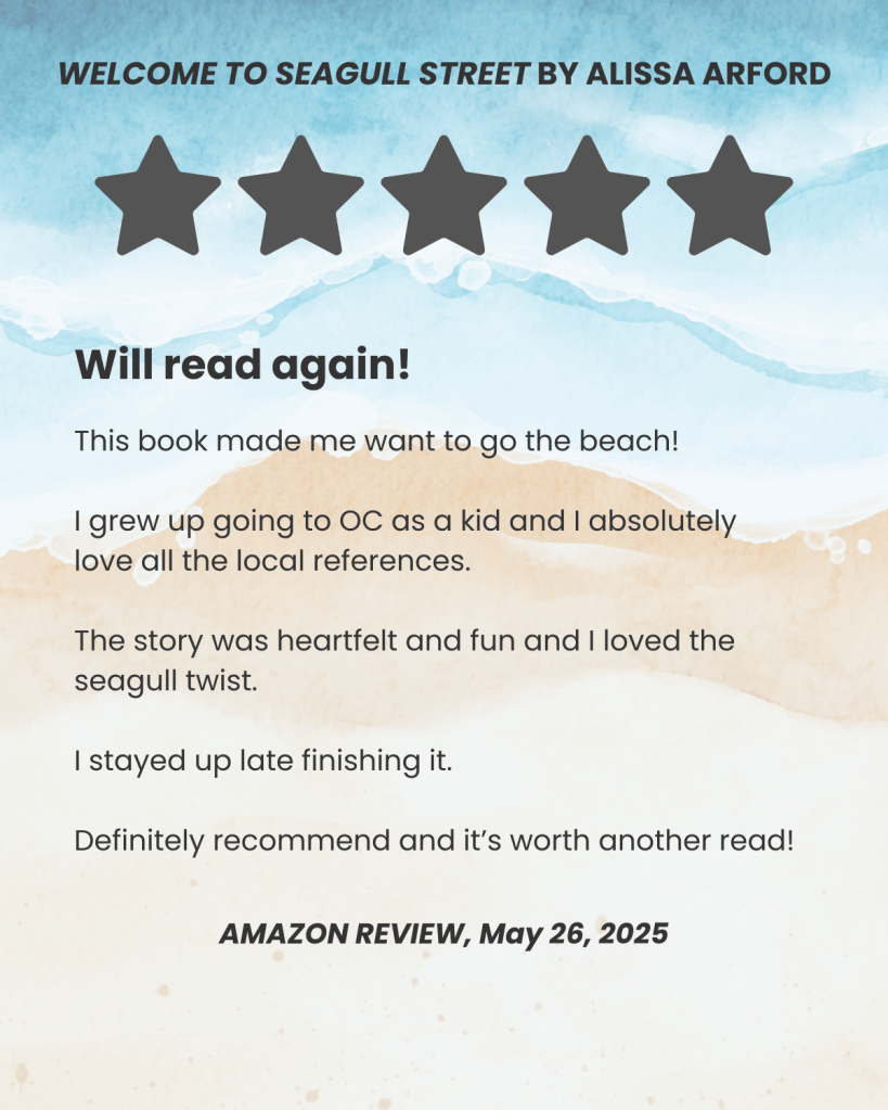 5-Star Amazon Review for Welcome to Seagull Street!