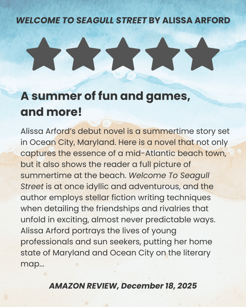 5-Star Amazon Review for Welcome to Seagull Street!